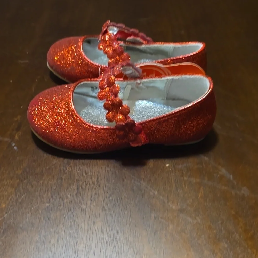 Wonder Nation Red Glitter Dress Shoes for Girls- Size‎ 7